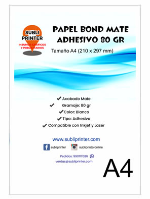papel bond adhesivo, papel sticker, papel para etiquetas, lima, peru, delivery